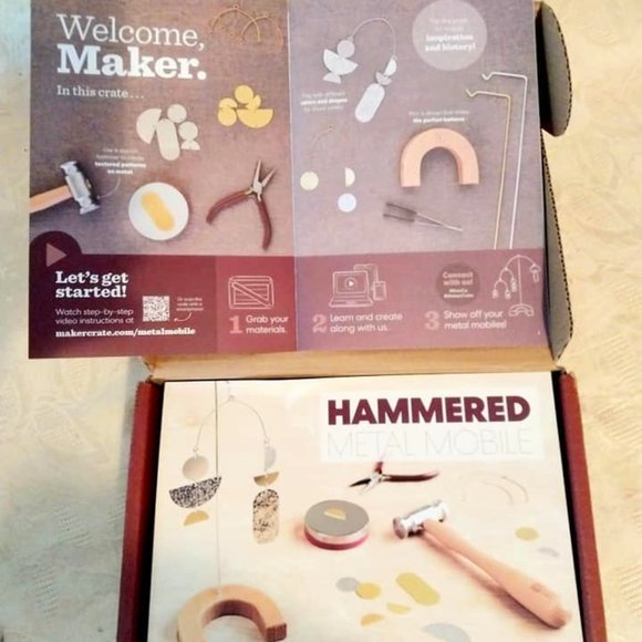 NIB KiwiCo Maker Crate Box Hammered Metal Mobile - Picture 1 of 5